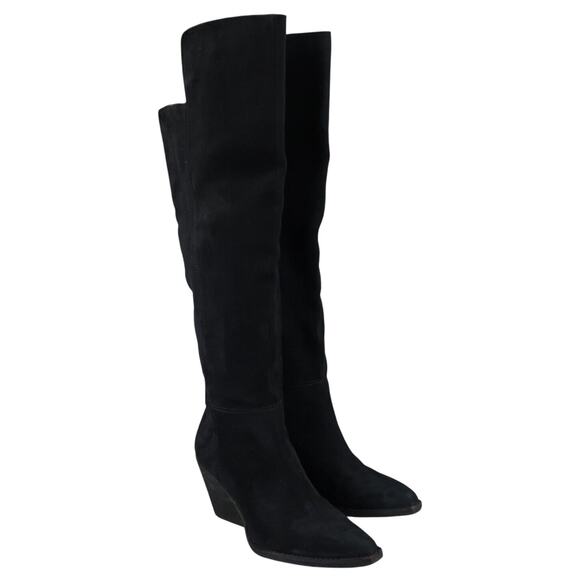 Zodiac Shoes Women 7.5 Boot Tall Western Ronson Fashion Cuban Heel Black OTK Zip - Picture 1 of 16